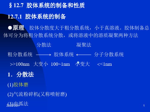 胶体的制备及性质课件