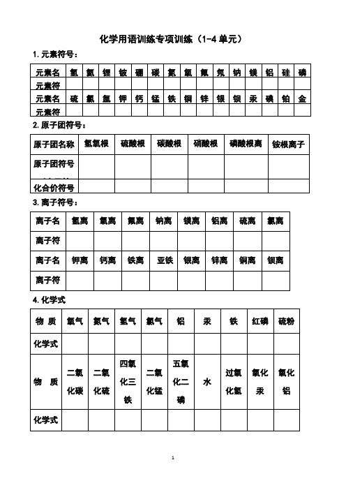 化学用语基础专项训练