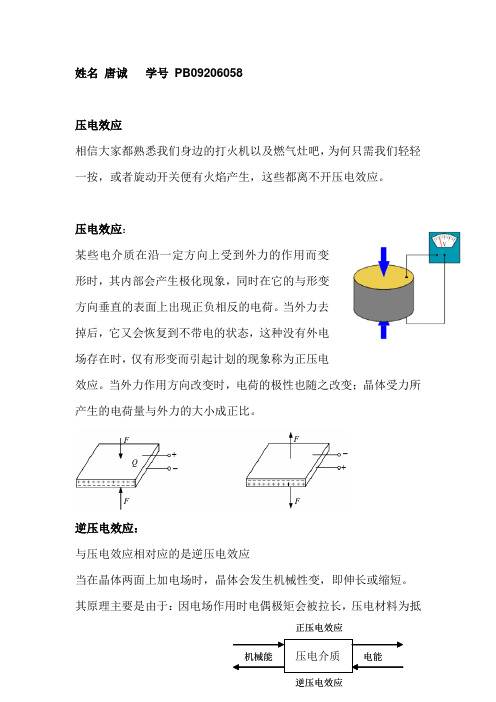 电磁学小论文压电效应