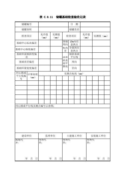 储罐基础检查验收记录