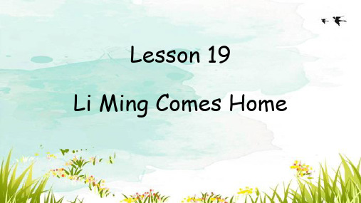 冀教版(三起)英语五年级下册Unit 4 Lesson 19Li Ming comes home课件