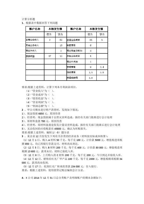 会计基础结业题