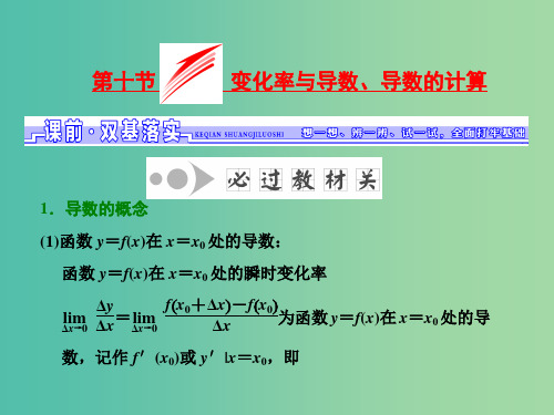 高考数学一轮总复习 第2章 函数、导数及其应用 第十节 变化率与导数、导数的计算课件 文 新人教A版