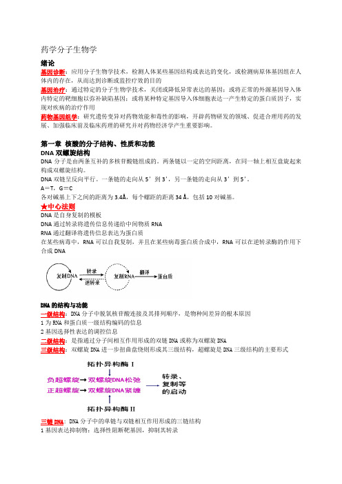 药学分子生物学重点.doc