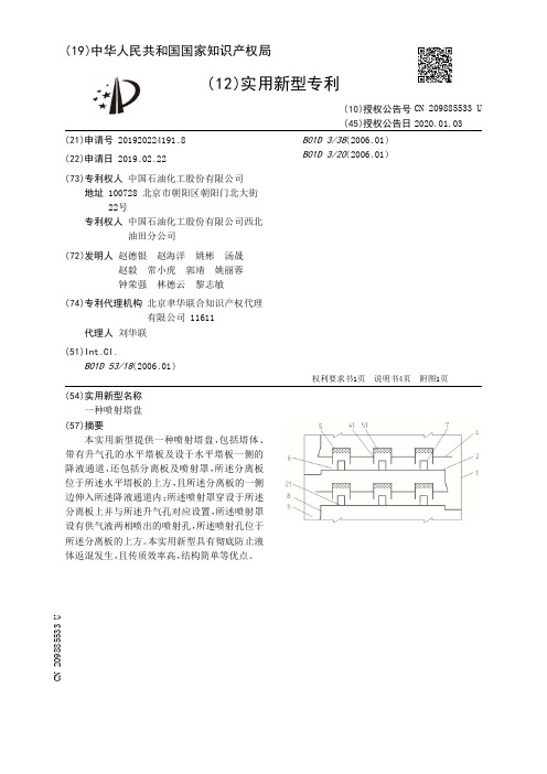 【CN209885533U】一种喷射塔盘【专利】