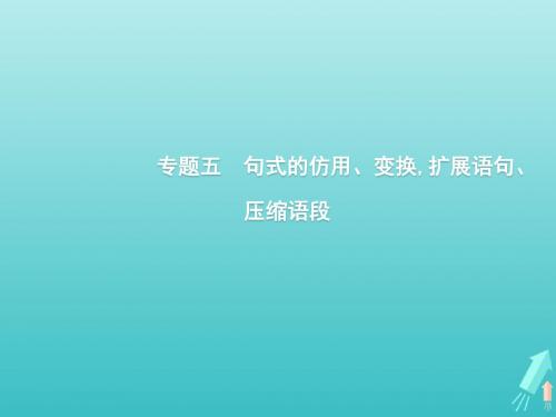 课标版2020版高考语文一轮复习第三部分语言文字应用专题五句式的仿用变换扩展语句压缩语段课.pptx