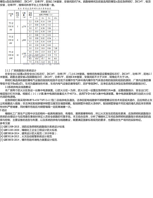 精细化工厂房消防应急照明与疏散指示系统的设计与应用