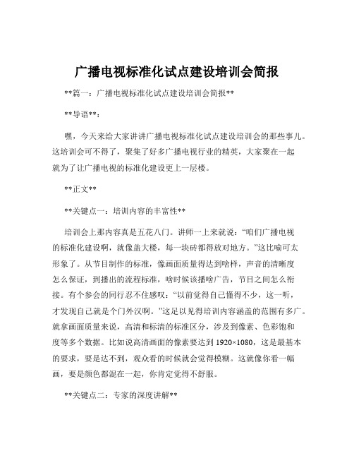 广播电视标准化试点建设培训会简报