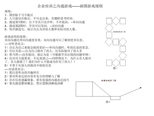 企业培训之沟通游戏——画图游戏规则