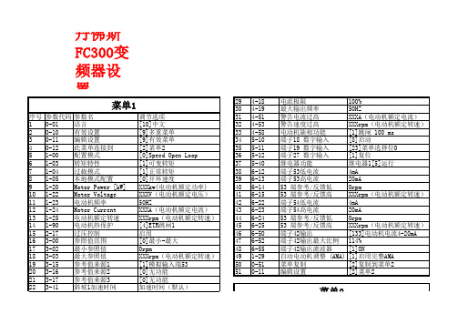 丹佛斯FC300变频设置