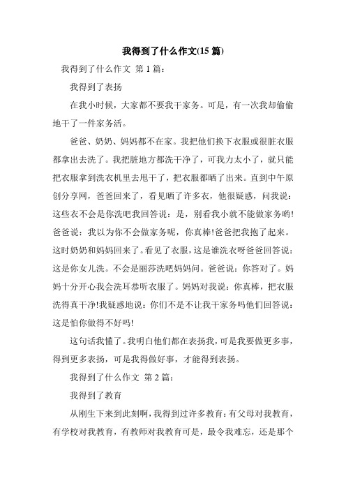 新整理我得到了什么作文(15篇)