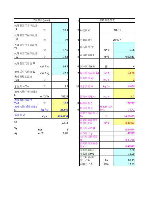 表冷器选型