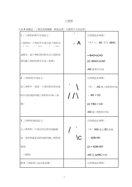 (word完整版)人教版初二数学三角形知识点归纳,推荐文档