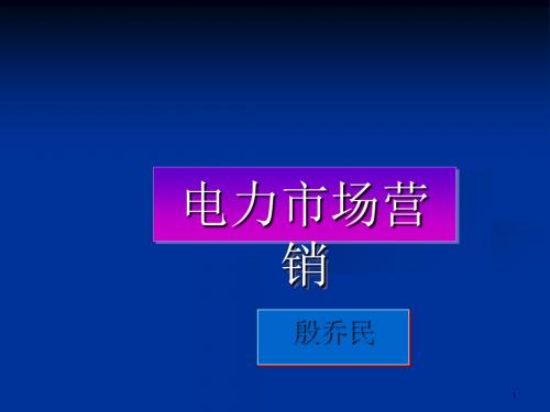 电力市场营销基本知识(ppt 73页)