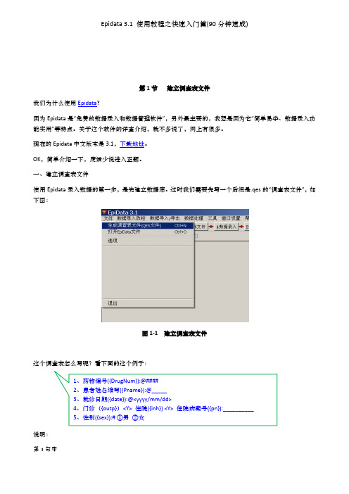 epidata中文教程