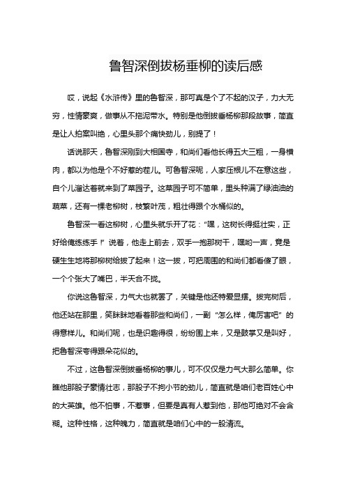 鲁智深倒拔杨垂柳的读后感