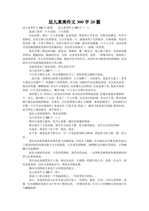 这儿真美作文300字20篇