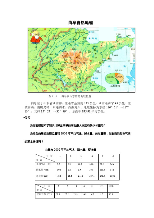 曲阜自然地理