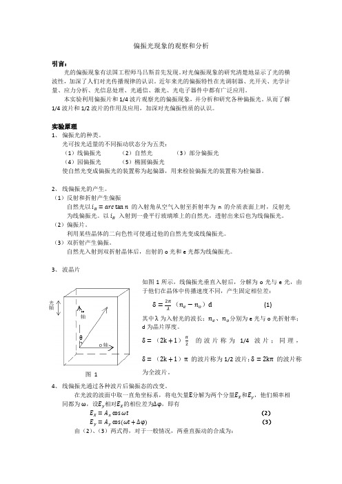 偏振光现象的观察和分析