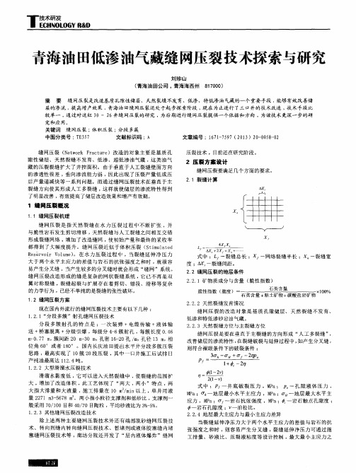 青海油田低渗油气藏缝网压裂技术探索与研究