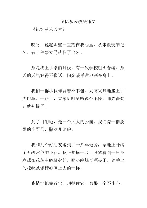 记忆从未改变作文