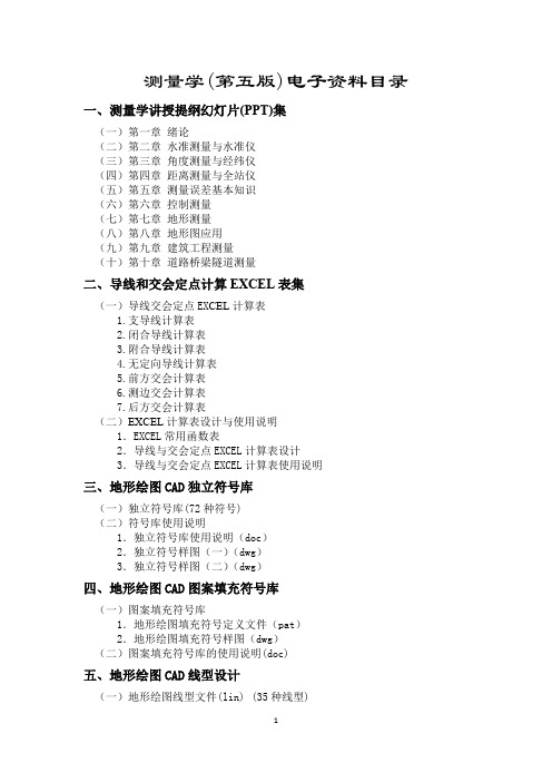 测量学(第五版)电子资料目录