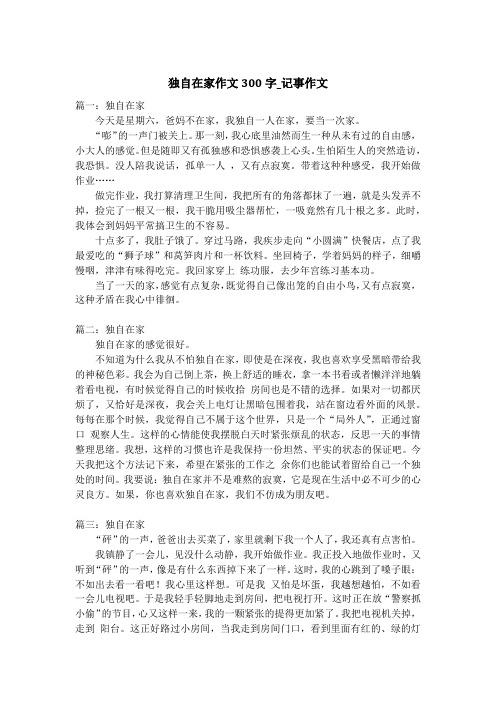 独自在家作文300字_记事作文_1