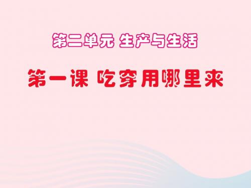 四年级品德与社会下册第二单元生产与生活1《吃穿用哪里来》教学课件1新人教版