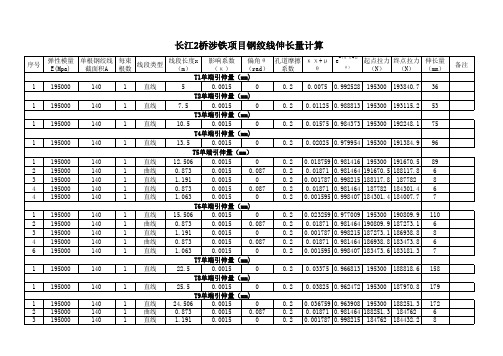 主梁钢绞线伸长量 (竖弯)