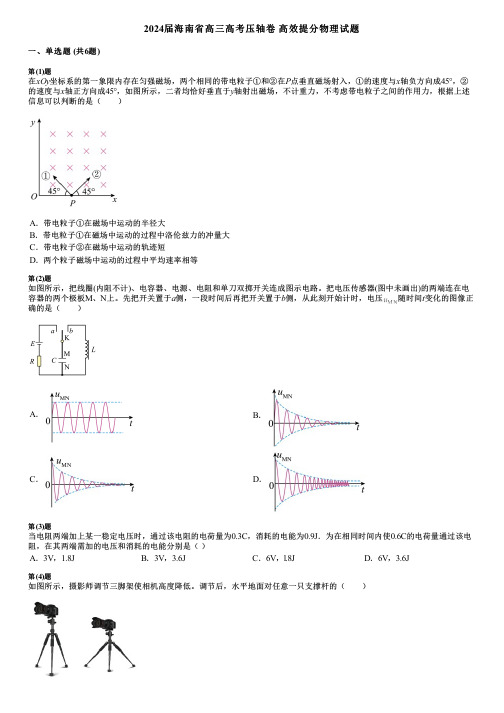 2024届海南省高三高考压轴卷 高效提分物理试题