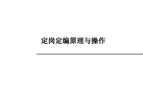 公司定岗定编原理与操作