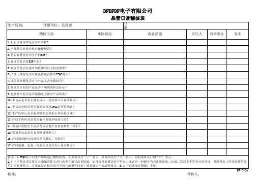 QR-043A品管日常稽核表