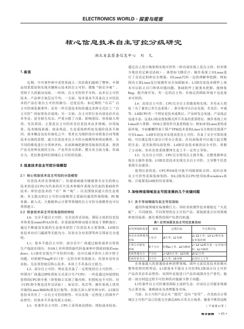 核心信息技术自主可控分级研究