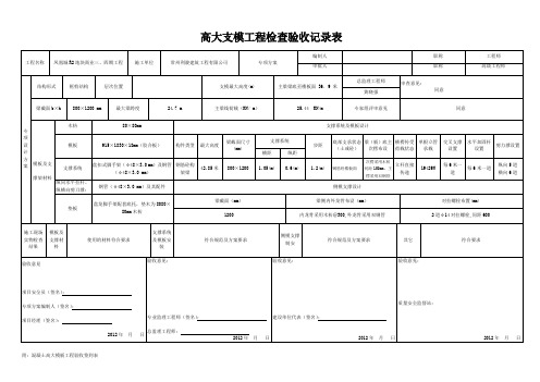 高支模验收记录表