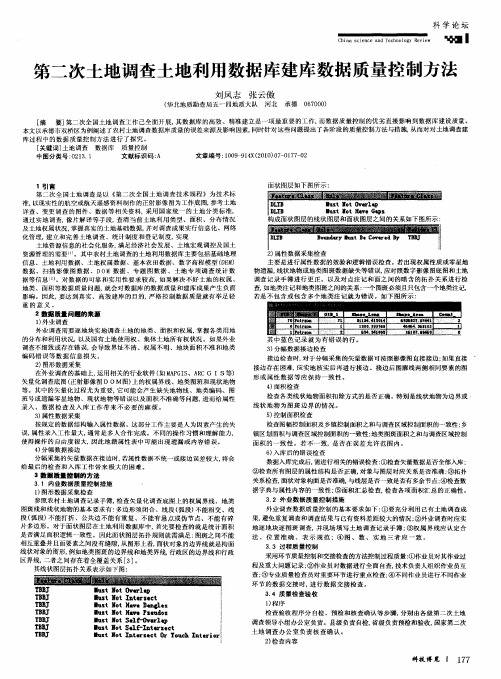 第二次土地调查土地利用数据库建库数据质量控制方法