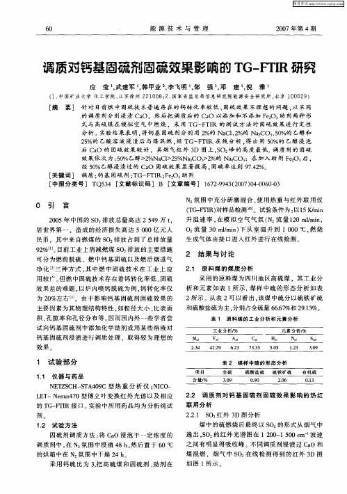 调质对钙基固硫剂固硫效果影响的TG—FTIR研究