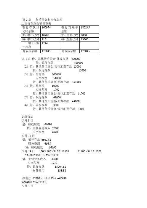 财务会计学课后答案(全)