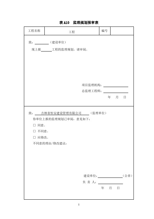 市政——监理规划模板