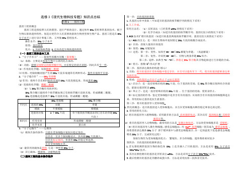 人教版高中生物选修三知识点总结(打印版详细)