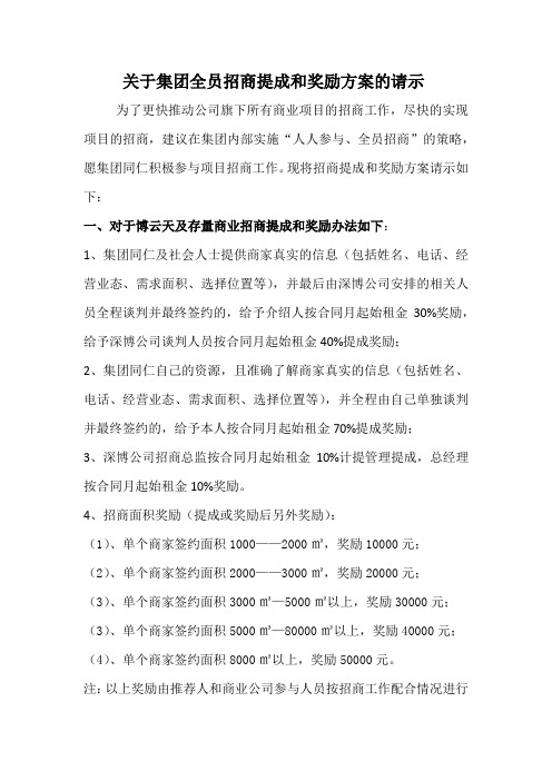 全员招商提成和奖励方案