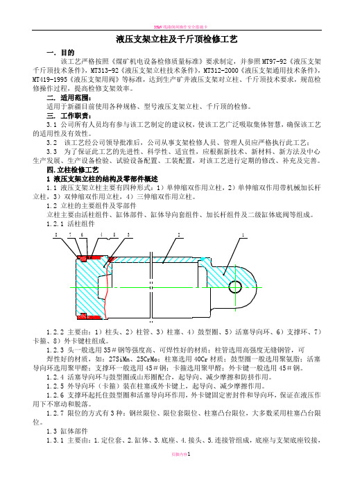 立柱、千斤顶维修工艺