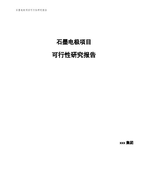 石墨电极项目可行性研究报告