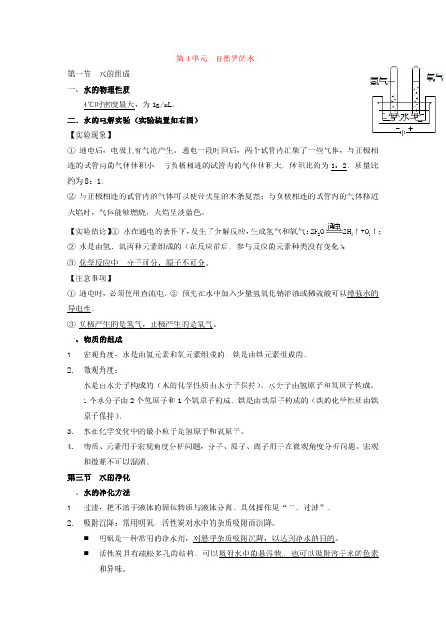 初中化学知识点总结九年级上册第四五单元