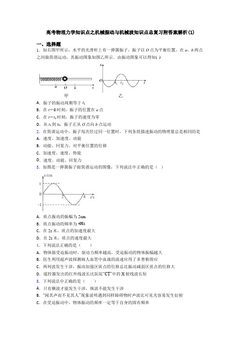 高考物理力学知识点之机械振动与机械波知识点总复习附答案解析(1)