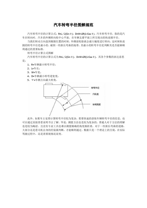 汽车转弯半径图解规范