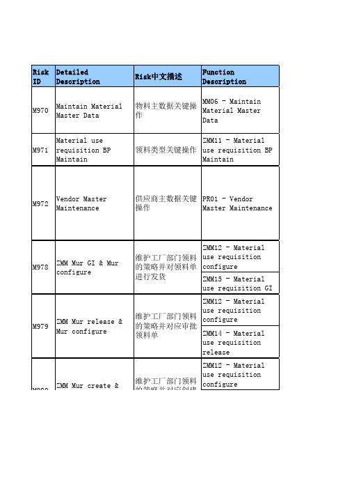 SAP专业教材资料GRC SOD规则库