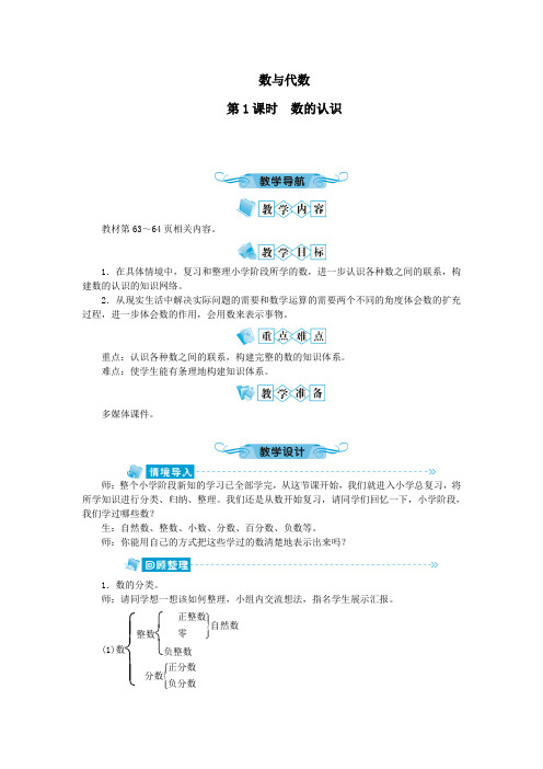 六年级数学下册总复习数与代数第1课时数的认识教案北师大版.doc