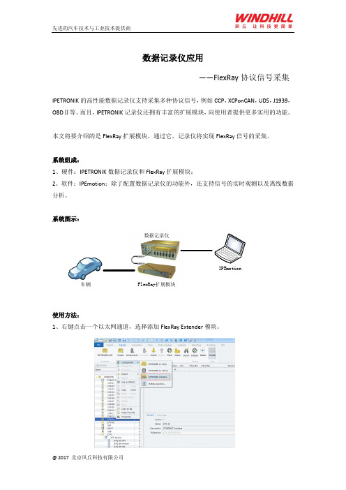 数据记录仪应用FlexRay协议信号采集-风丘科技