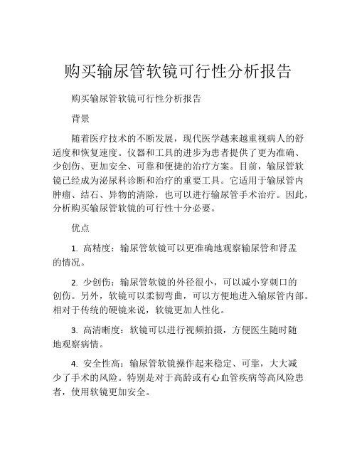 购买输尿管软镜可行性分析报告