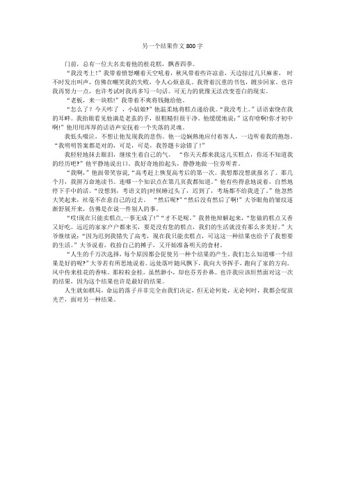 另一个结果作文800字